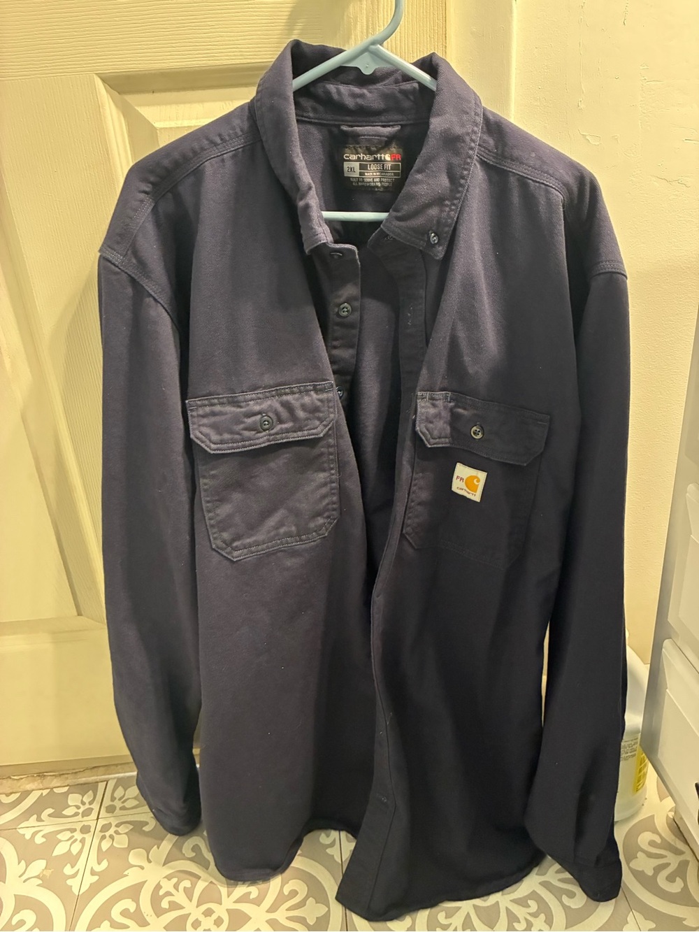 Carhartt Men’s Navy Fire Resistant Workshirt